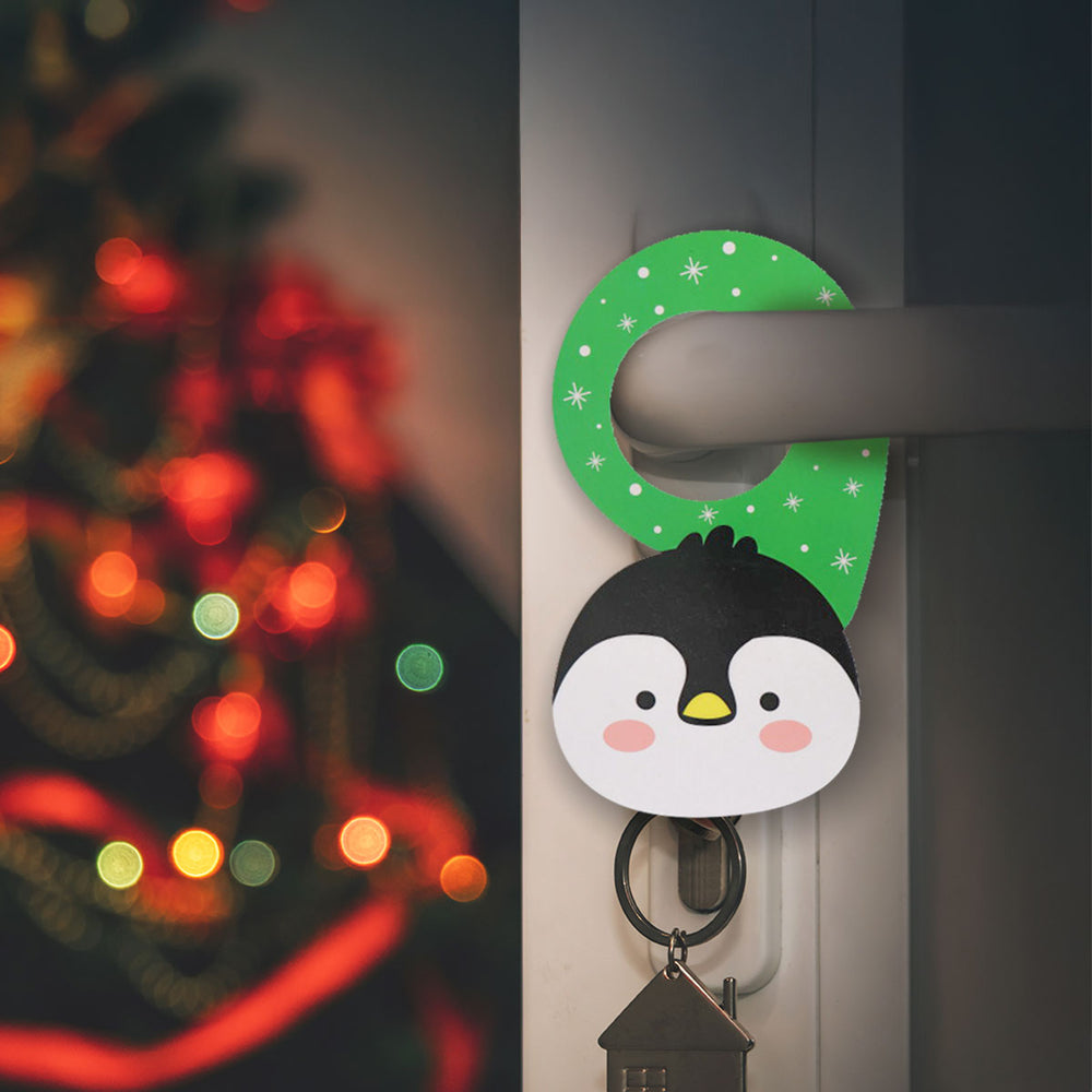 Pingüino, Adorno para Manija de Puerta Navideño