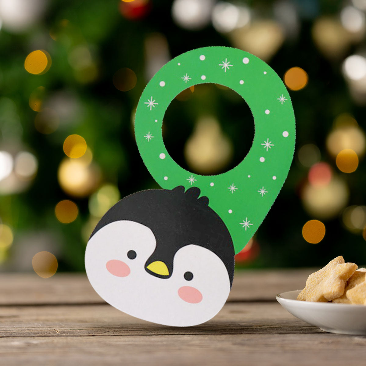 Pingüino, Adorno para Manija de Puerta Navideño