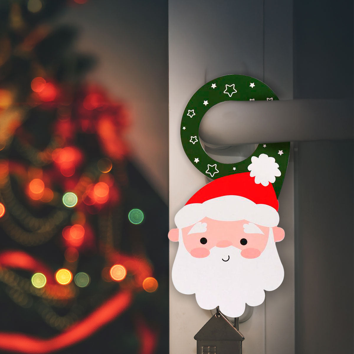 Santa Claus, Adorno para Manija de Puerta Navideño