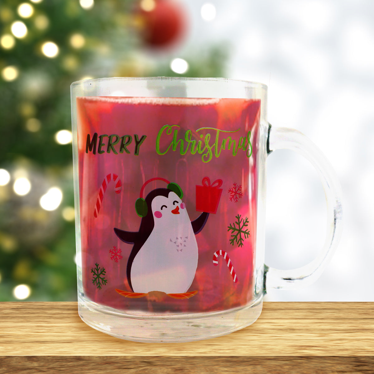 Taza Transparente "Merry Christmas" 340 ml