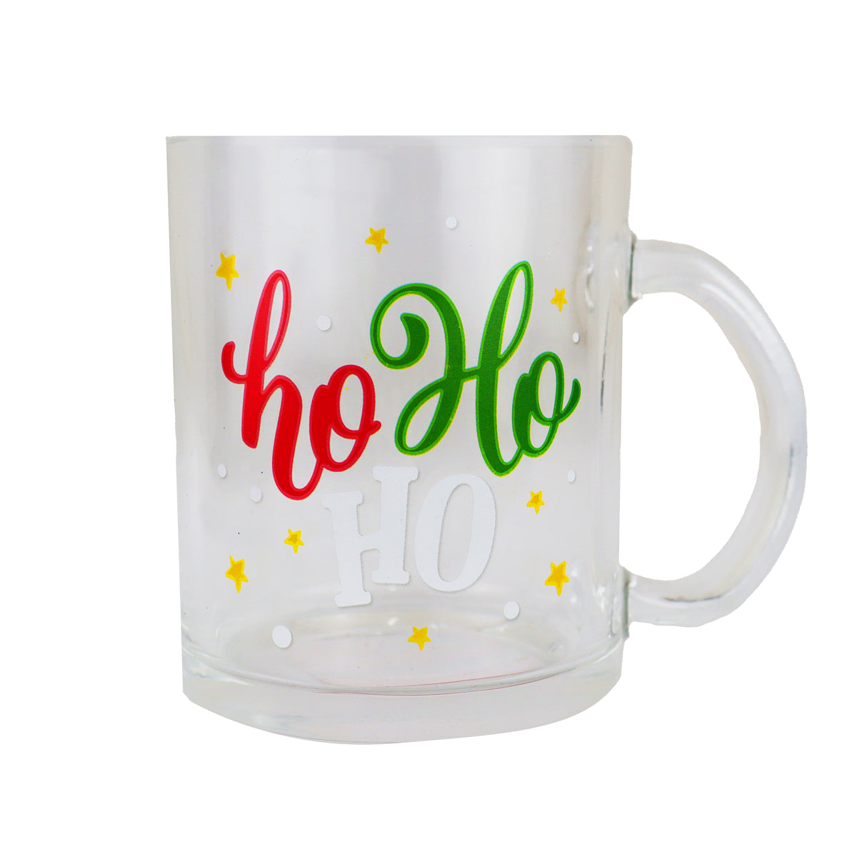 Taza Transparente, "HoHoHo" 340 ml