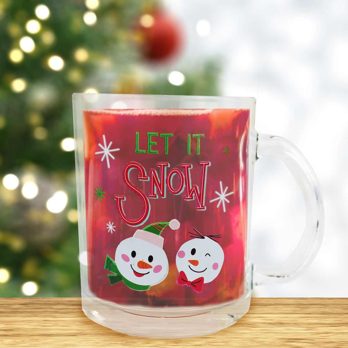 Taza Transparente, "Let it Snow" 340 ml