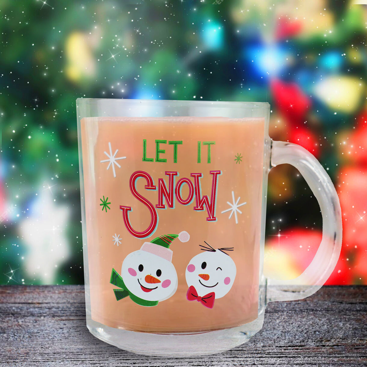 Taza Transparente, "Let it Snow" 340 ml