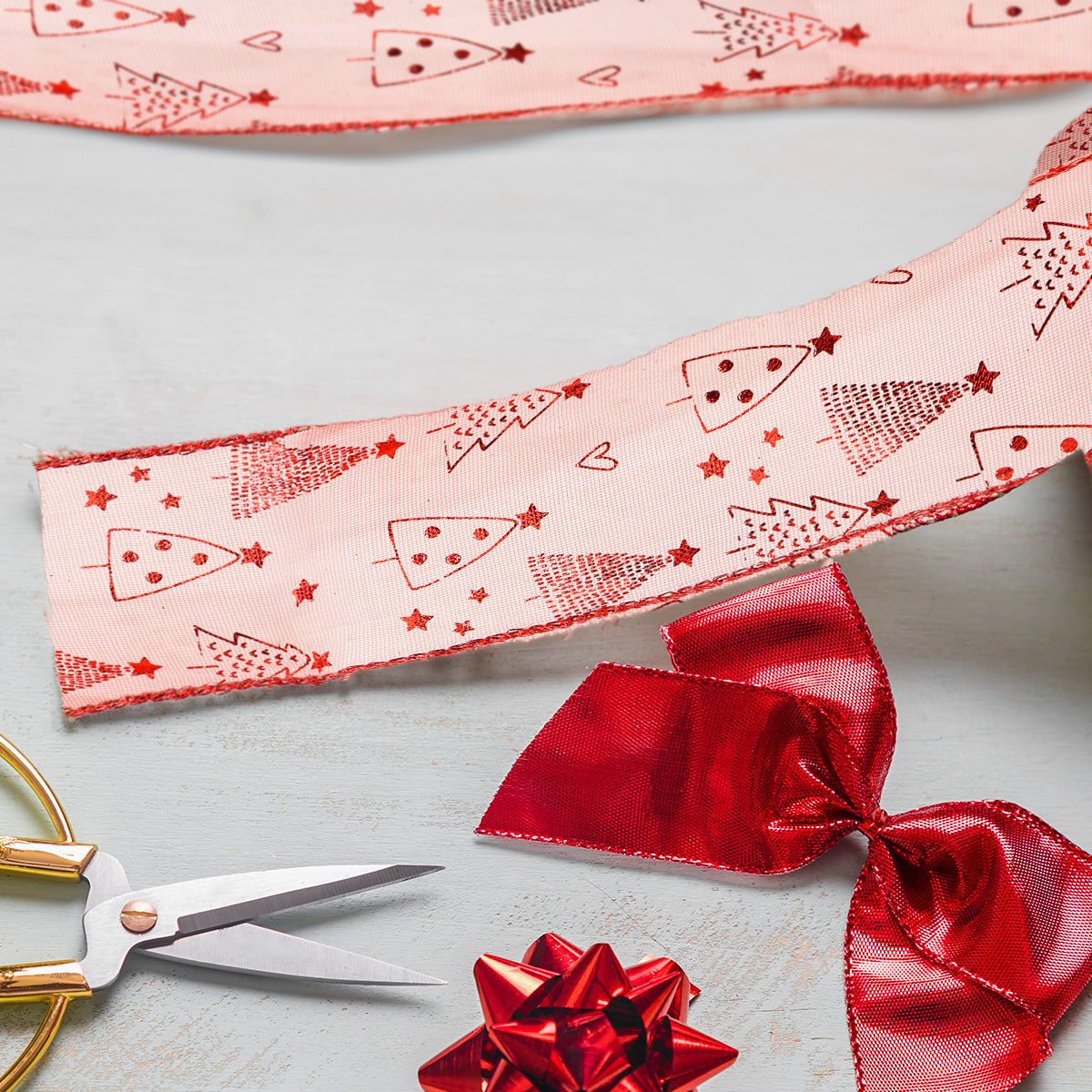 Listón Navideño Pattern Ribbon color Rojo