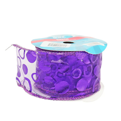 Listón Navideño color Morado Pattern Ribbon