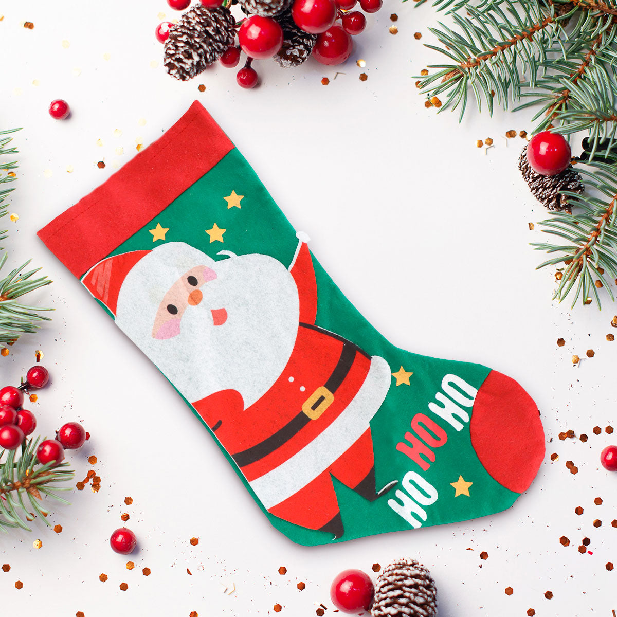 Bota Navideña, Santa Claus, Color Verde