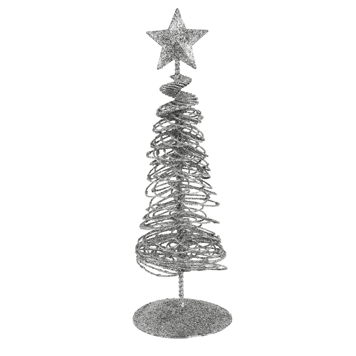 Árbol Navideño Brillante Decorativo, Color Plata, 10 cm