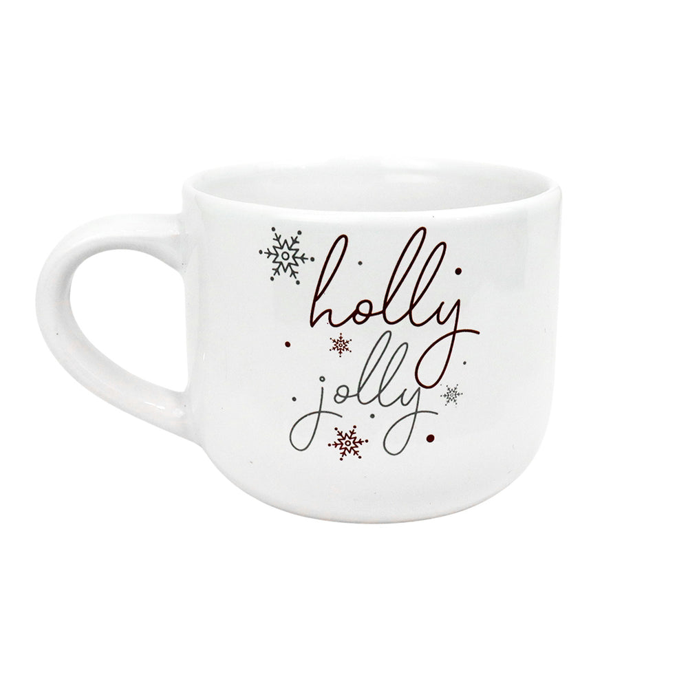 Taza de Cerámica con Diseño Navideño, Holly Jolly