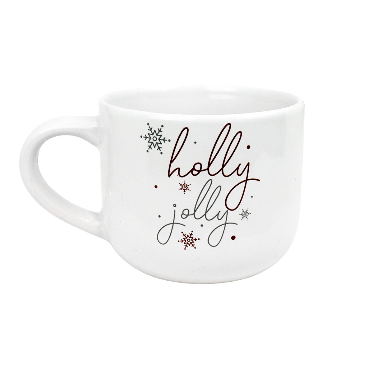 Taza de Cerámica con Diseño Navideño, Holly Jolly