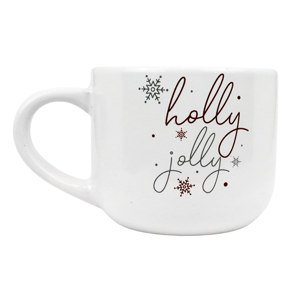 Taza de Cerámica con Diseño Navideño, Holly Jolly