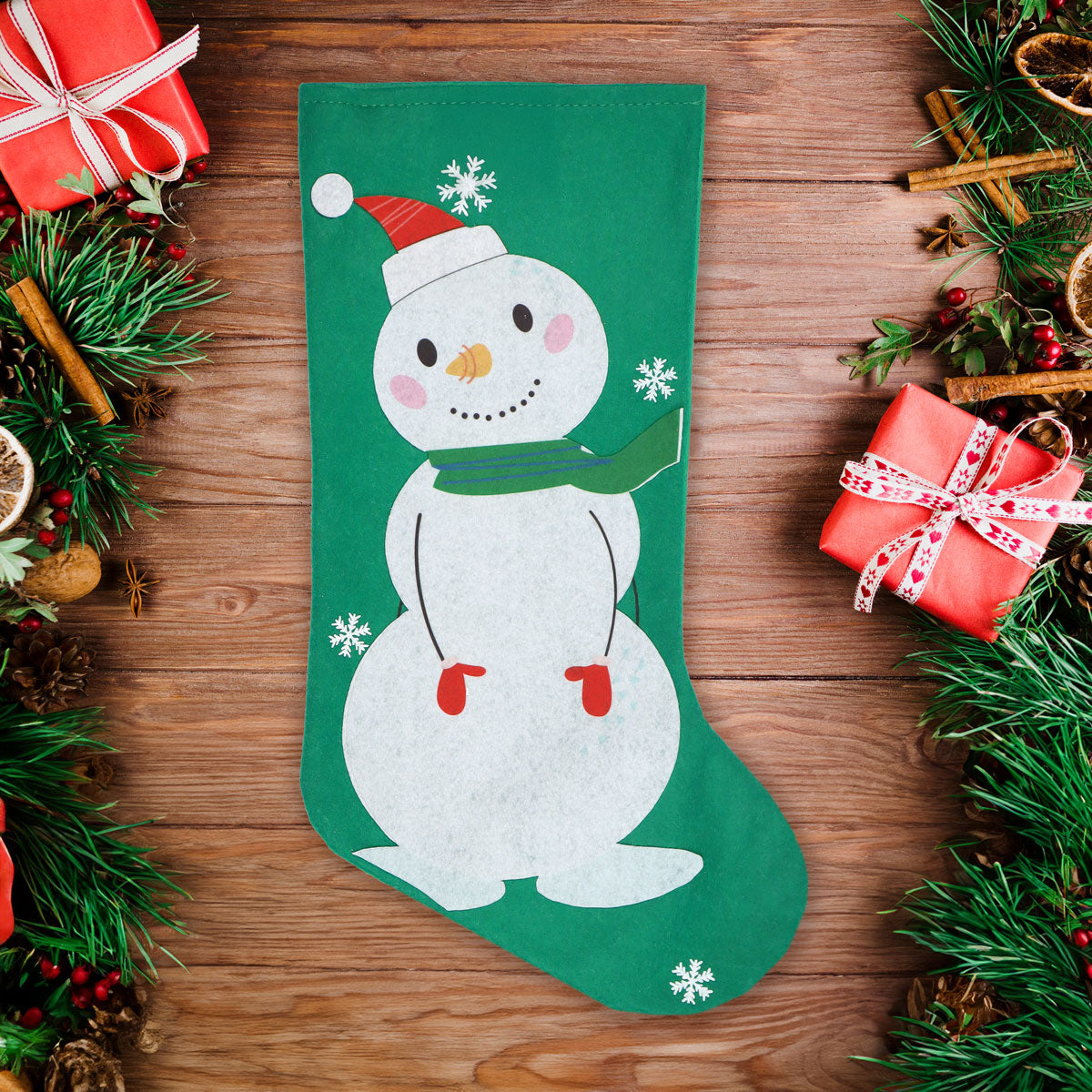 Bota Navideña, Muñeco de Nieve, 43x23 cm