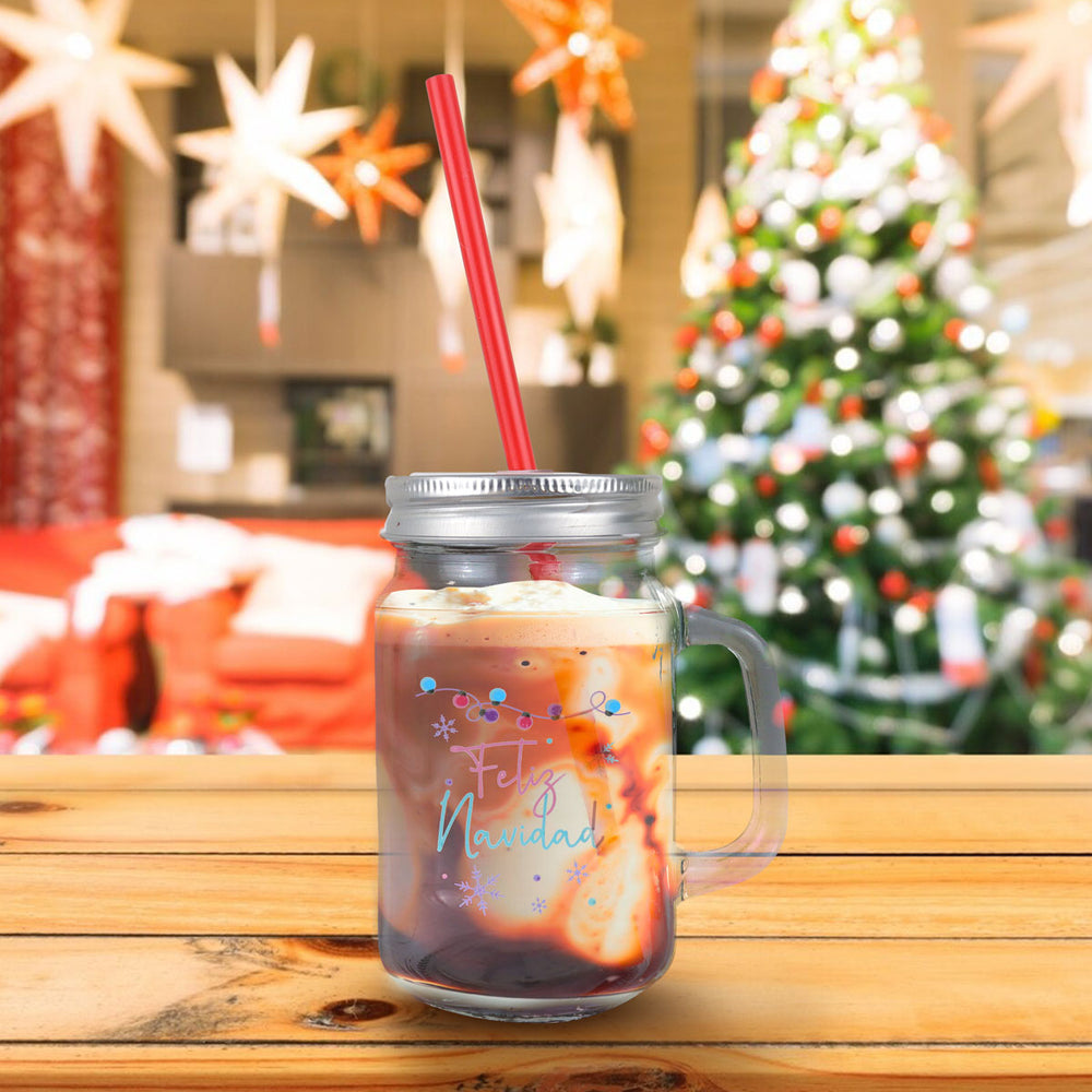 Tarro de Cristal con Tapa, Feliz Navidad
