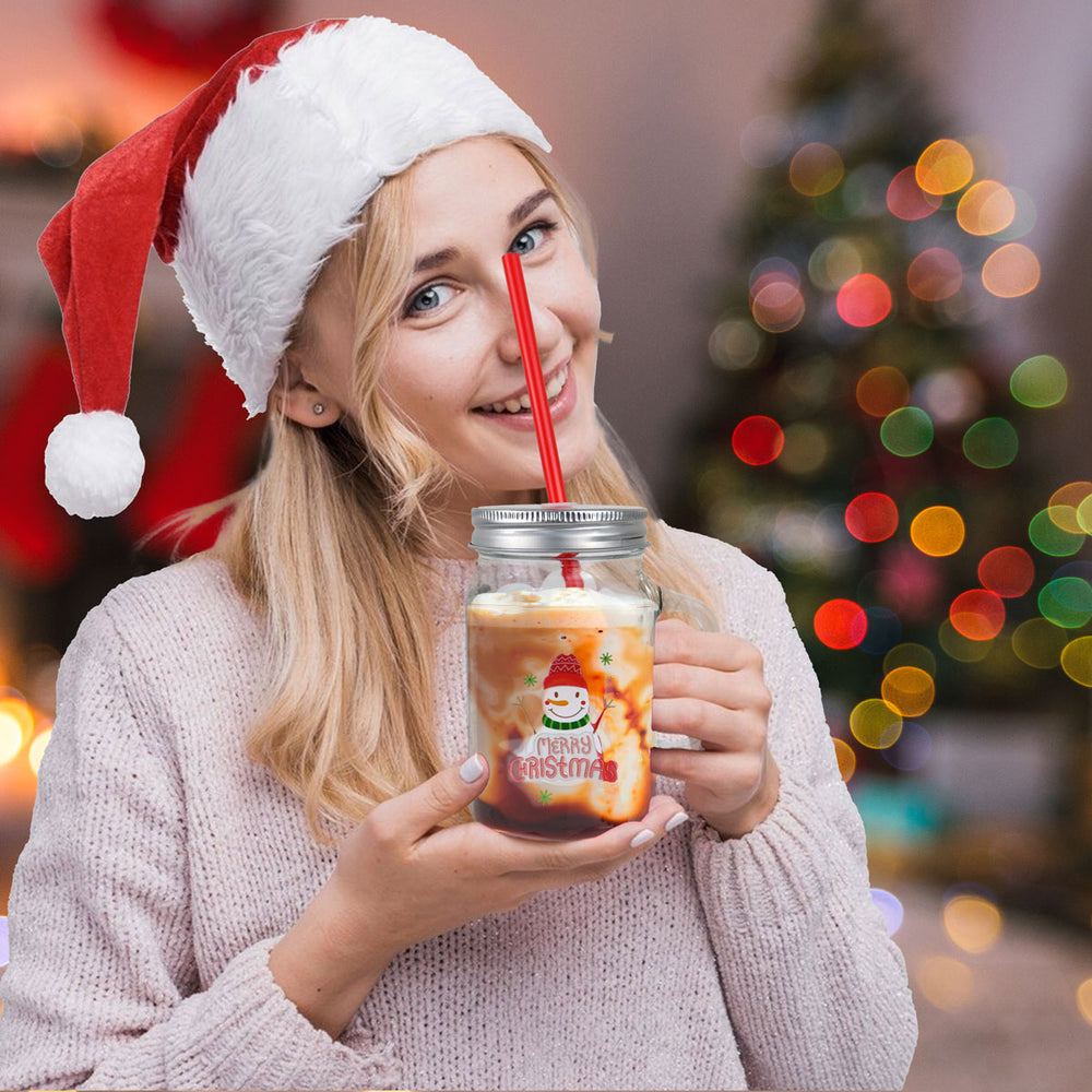 Tarro de Cristal con Tapa, Muñeco de Nieve