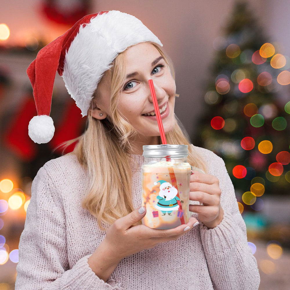 Tarro de Cristal con Tapa, Santa Claus Azul