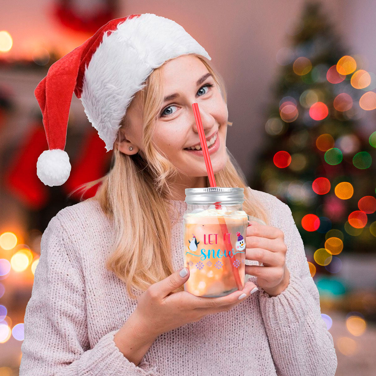 Tarro de Cristal con Tapa, Let It Snow
