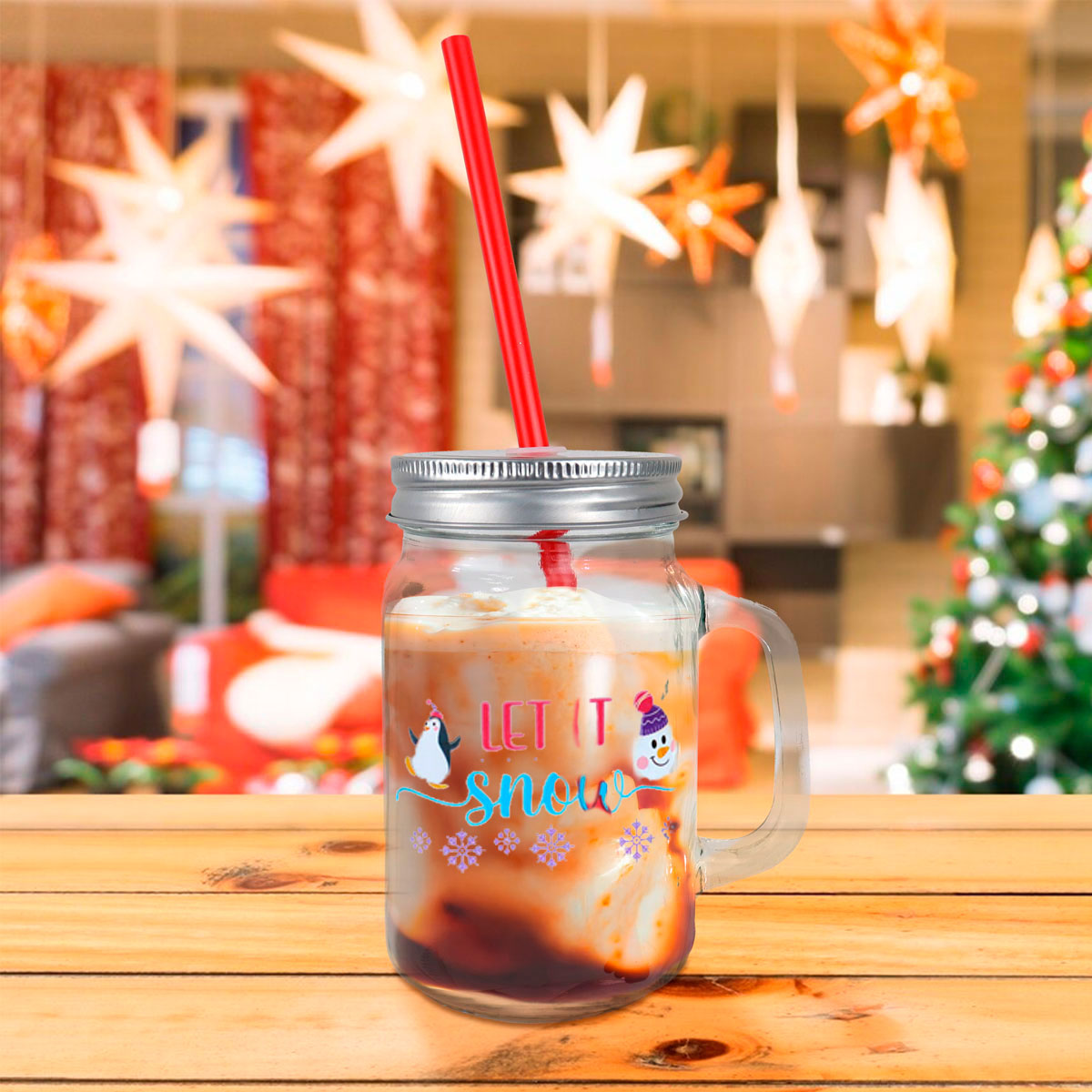 Tarro de Cristal con Tapa, Let It Snow
