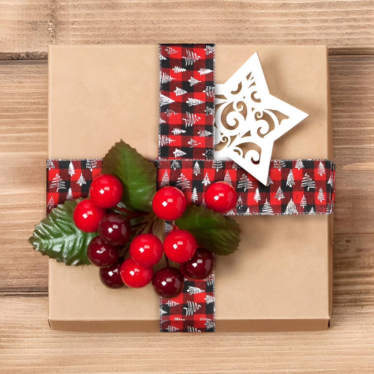 Listón Navideño Decorativo, Diseño Pino