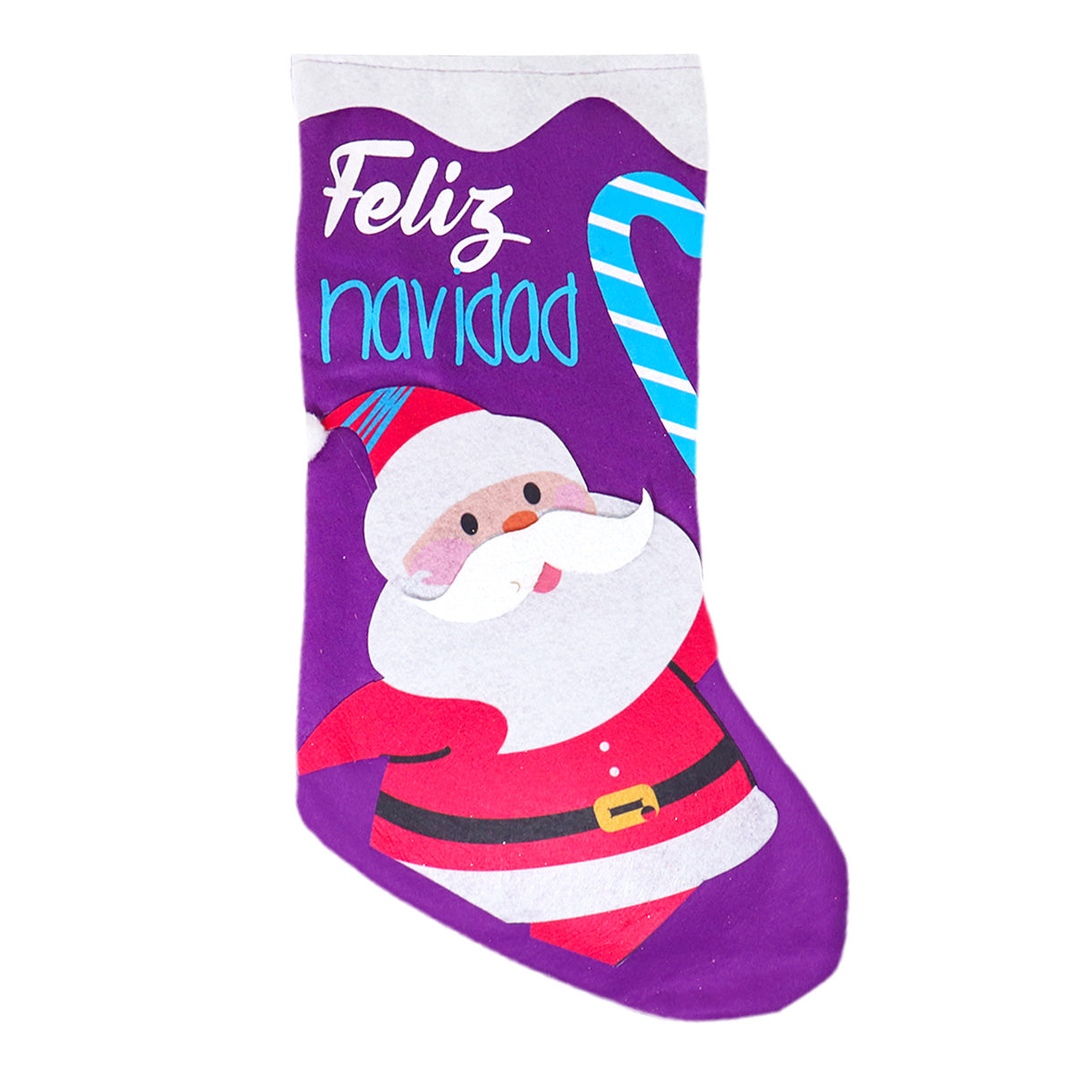 Bota Navideña color Morado, "Feliz Navidad"