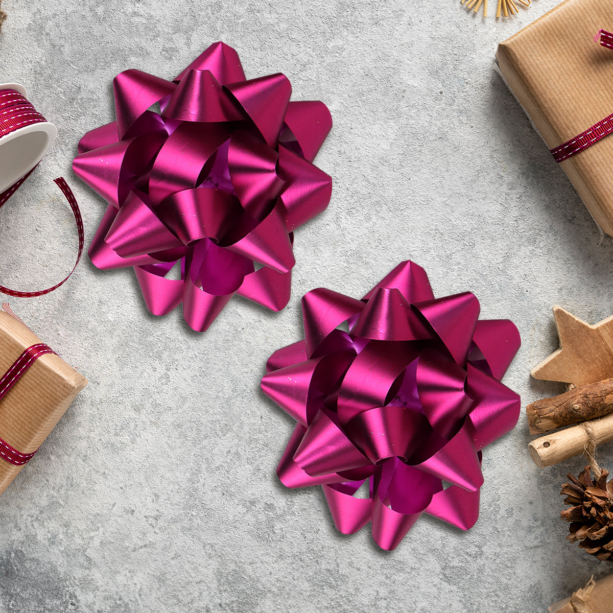 Moños para Regalo, Color Fucsia, 10 cm