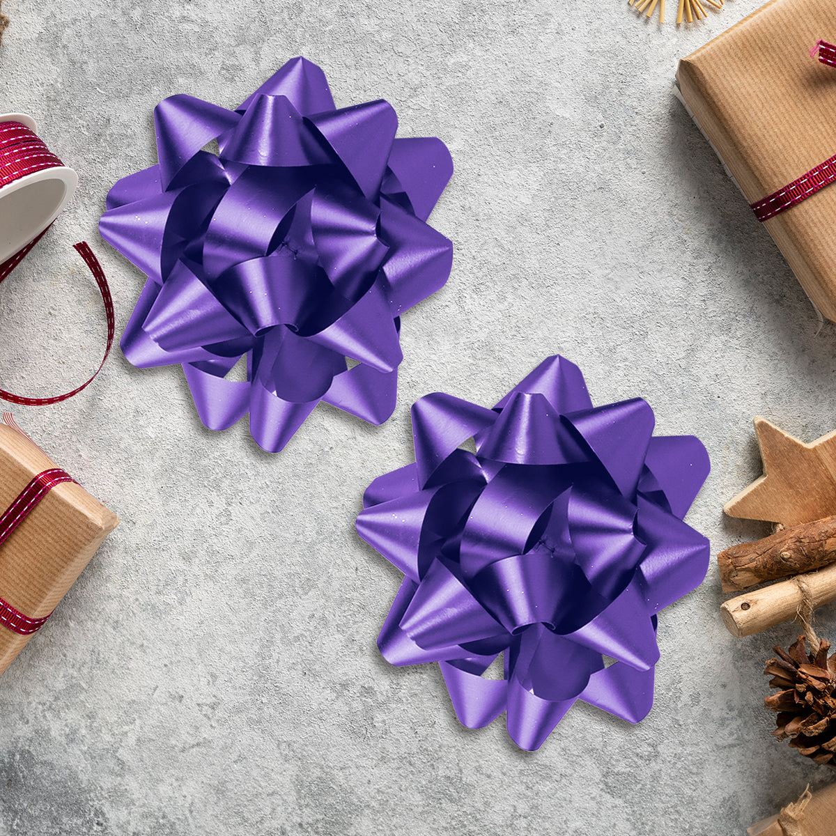 Moños para Regalo, Color Morado, 10 cm