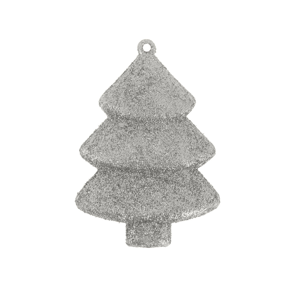 Kit Mini Árbol con Glitter, Color Plata, 5 pzas