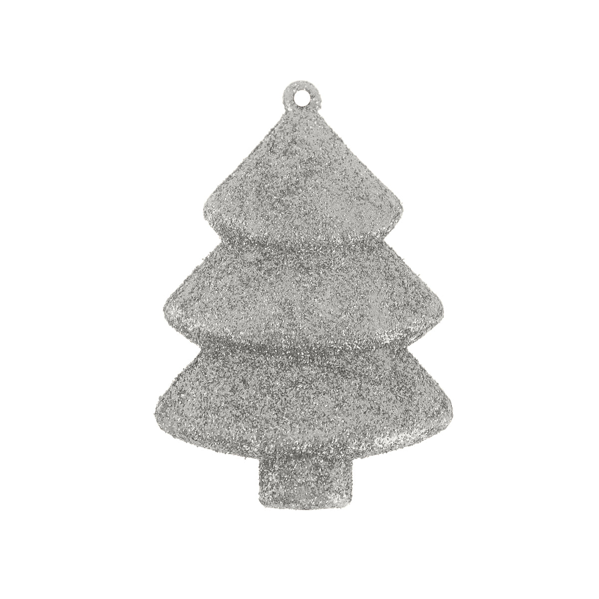 Kit Mini Árbol con Glitter, Color Plata, 5 pzas