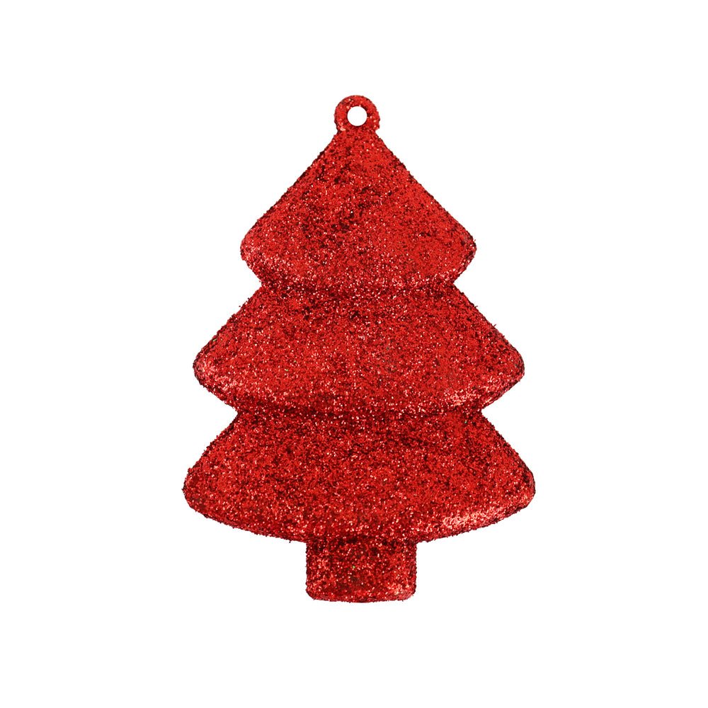 Kit Mini Árbol con Glitter, Color Rojo, 5 pzas