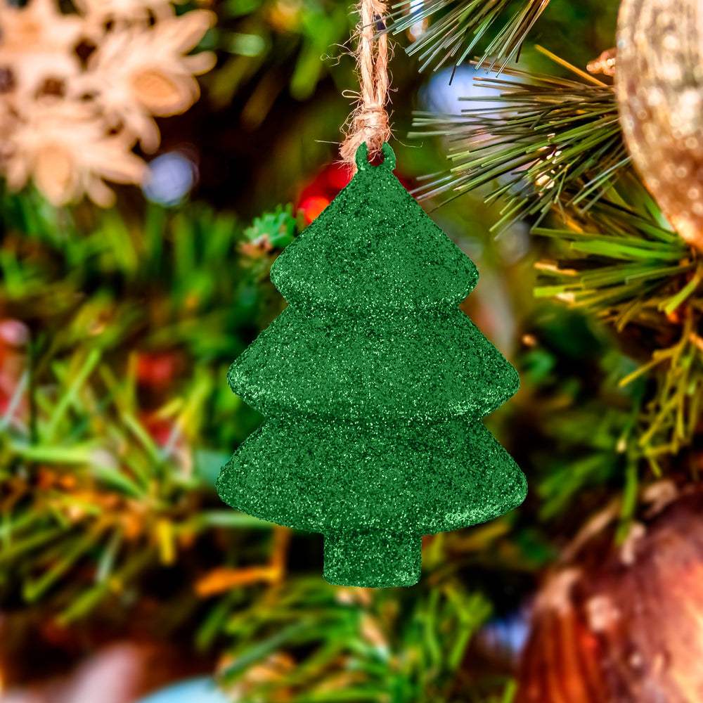 Kit Mini Árbol con Glitter, Color Verde, 5 pzas