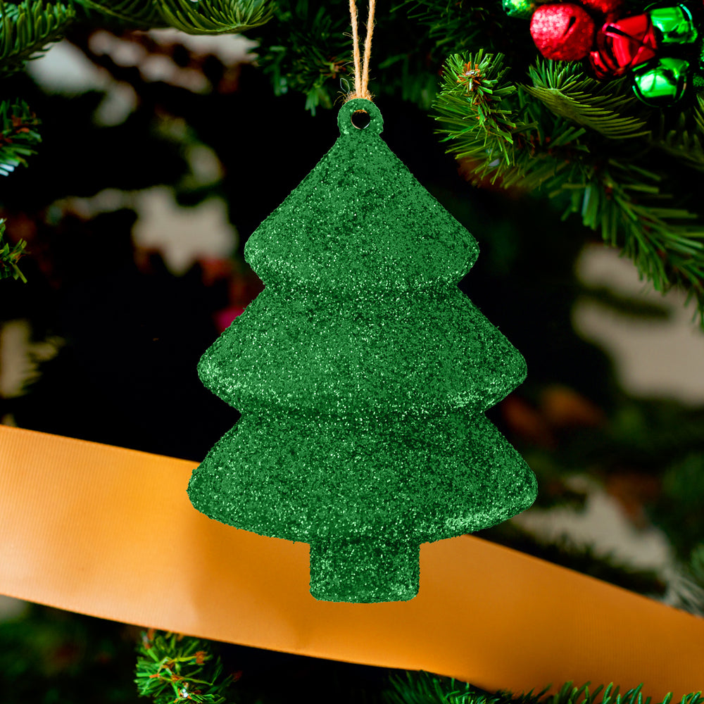 Kit Mini Árbol con Glitter, Color Verde, 5 pzas