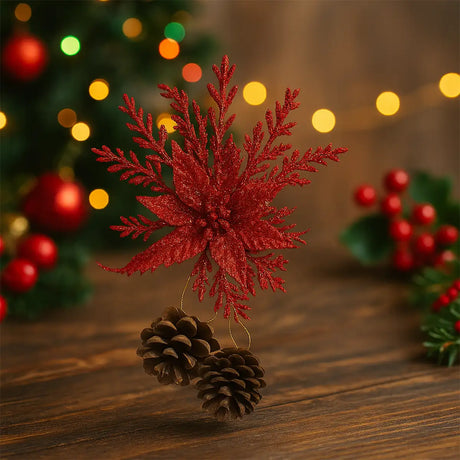 Ornamento en Forma de Nochebuena color Rojo