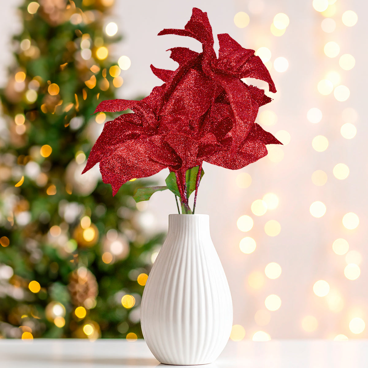 Nochebuena Artificial con Glitter