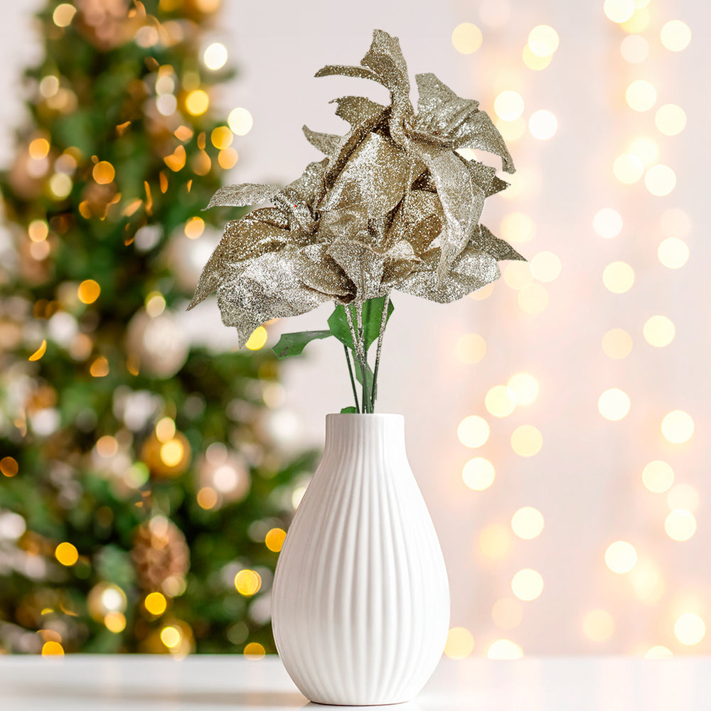 Nochebuena Artificial con Glitter, Color Arena