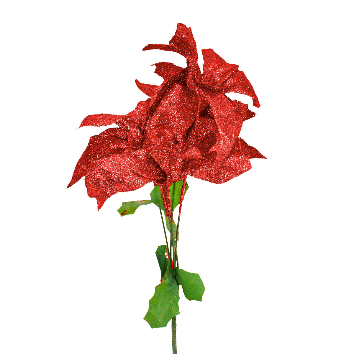 Nochebuena Artificial con Glitter, Color Rojo