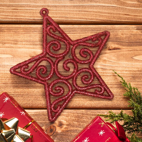 Ornamento Navideño en Forma de Estrella, 4pzas