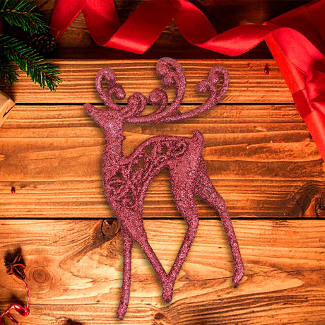 Ornamento en Forma de Venado color Vino