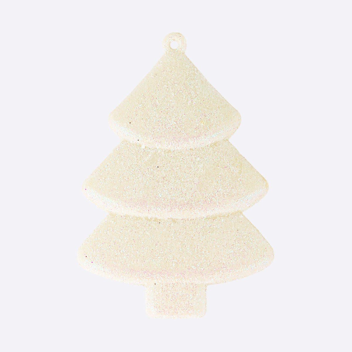 Set Mini Árbol Navideño con Glitter, Color Blanco, 5 pzas