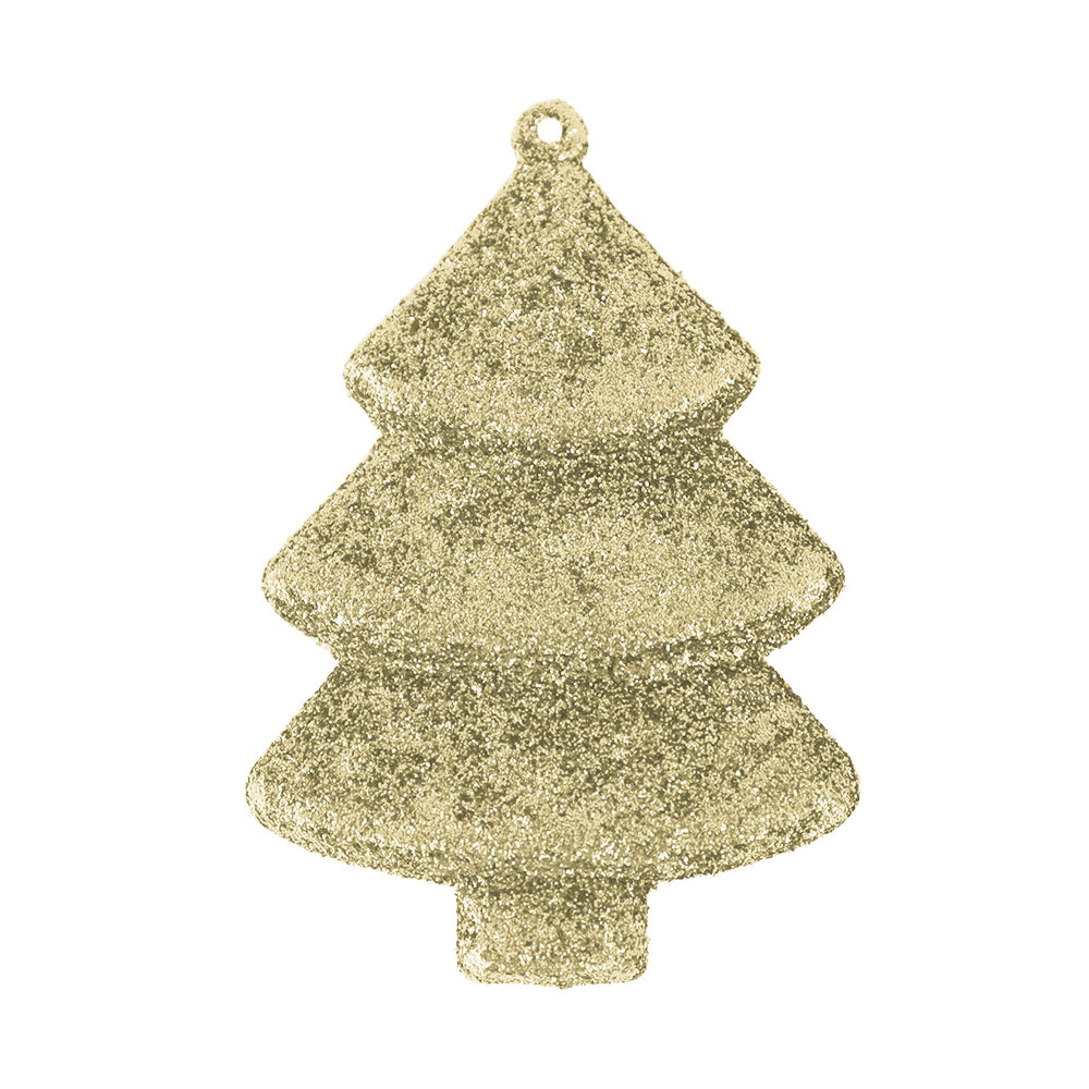 Set Mini Árbol Navideño con Glitter, Color Dorado, 5 pzas