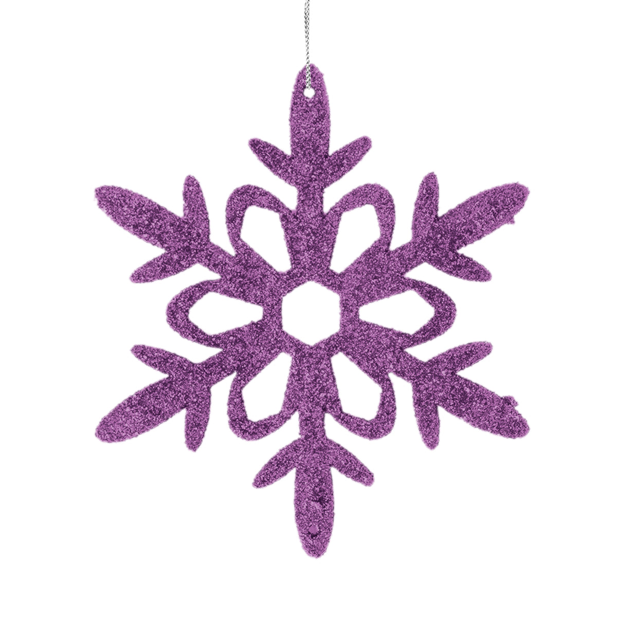 Ornamento Copo de Nieve con Glitter, Color Lila, 4 pzas