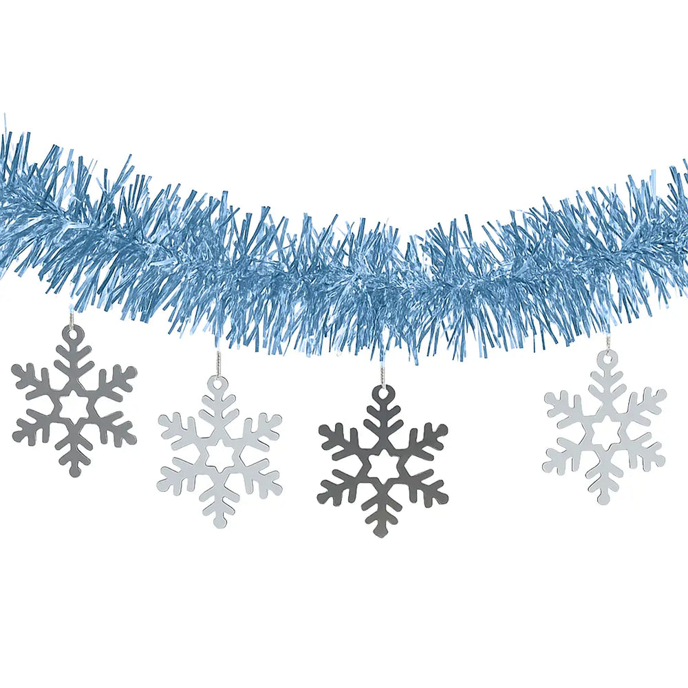 Guirnalda Navideña de Tinsel color Azul, 1.5m