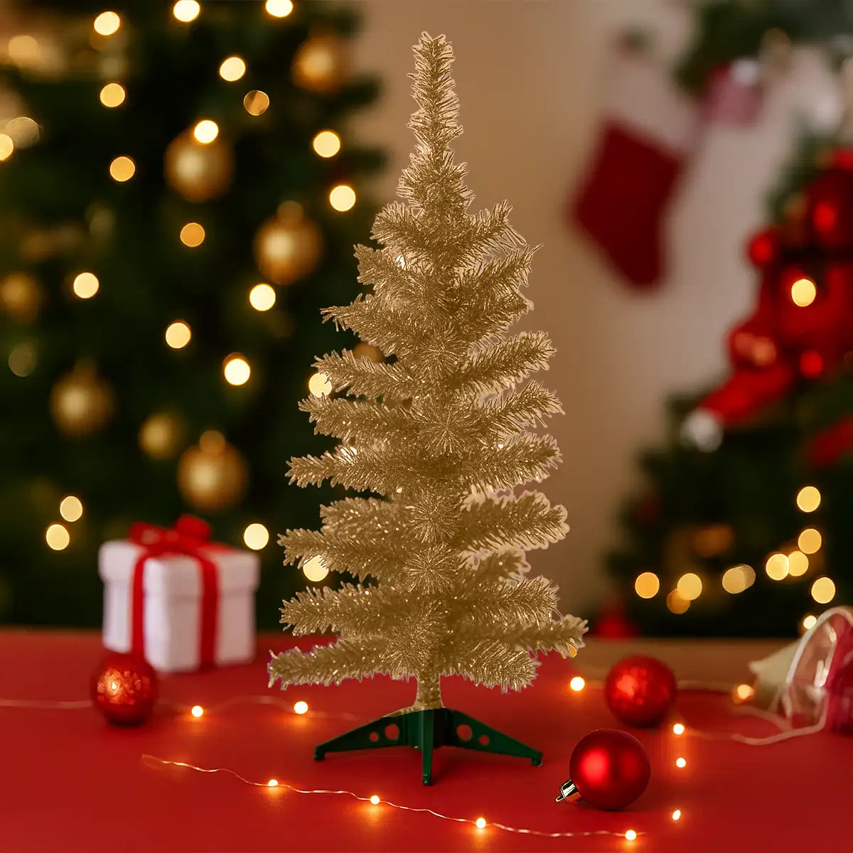 Árbol Navideño de Tinsel color Arena