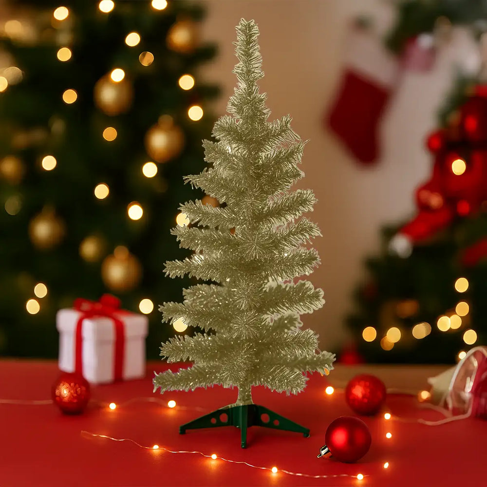 Árbol Navideño de Tinsel color Oro
