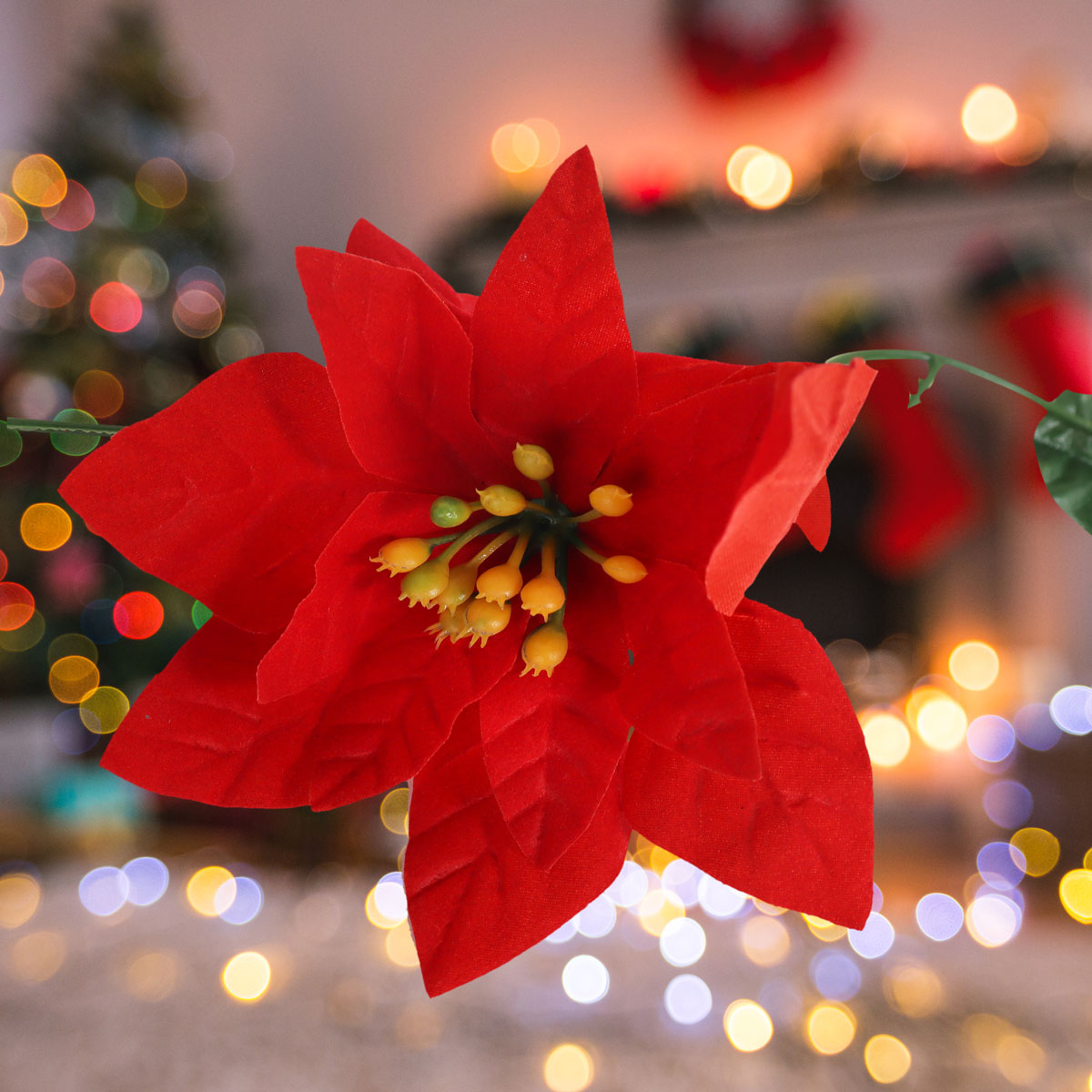 Guirnalda de Nochebuenas color Rojo