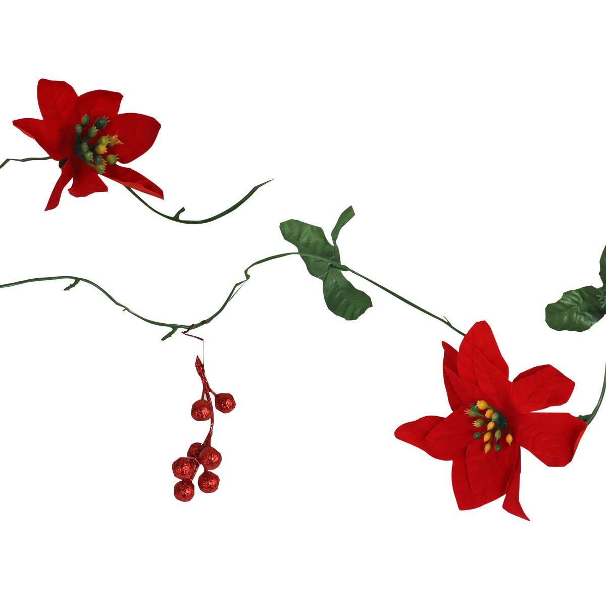 Guirnalda de Nochebuenas color Rojo