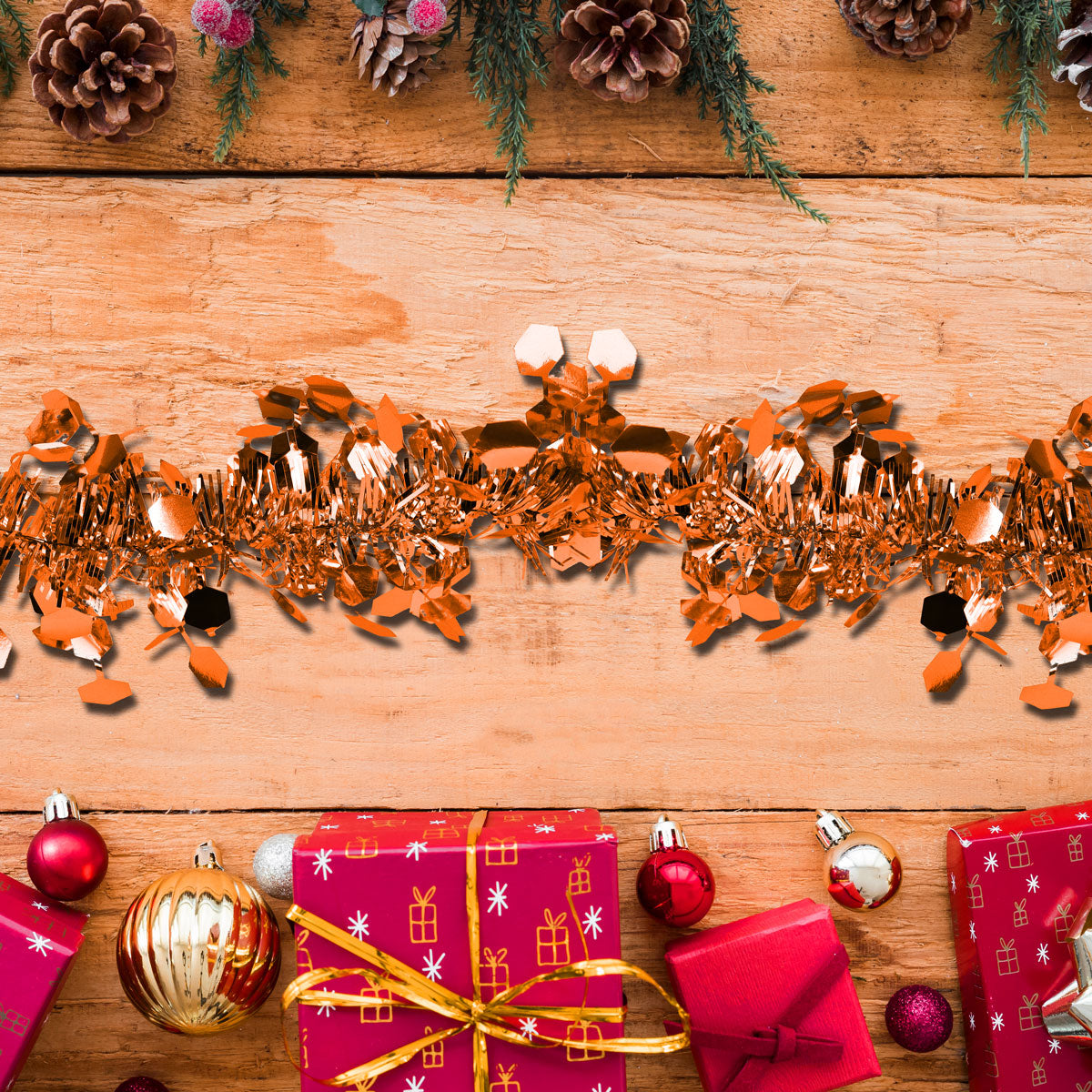 Guirnalda Navideña Brillante, Color Naranja