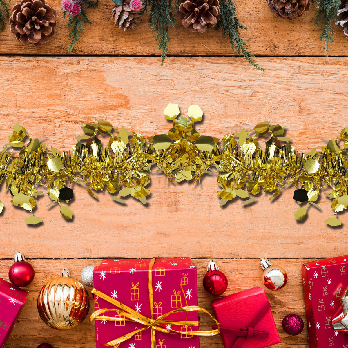 Guirnalda Navideña Brillante, Color Oro