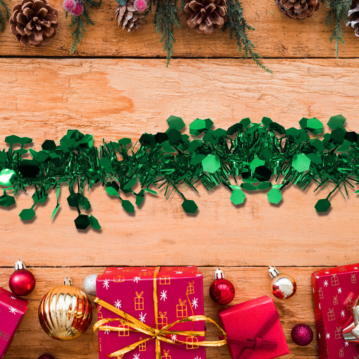 Guirnalda Navideña Brillante, Color Verde