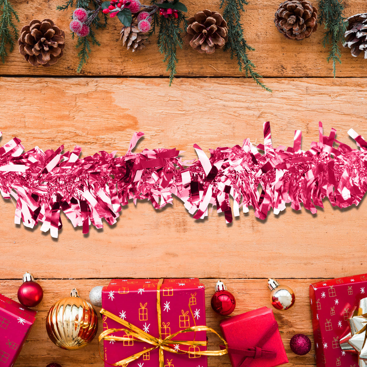 Guirnalda Navideña Brillante, Rosa