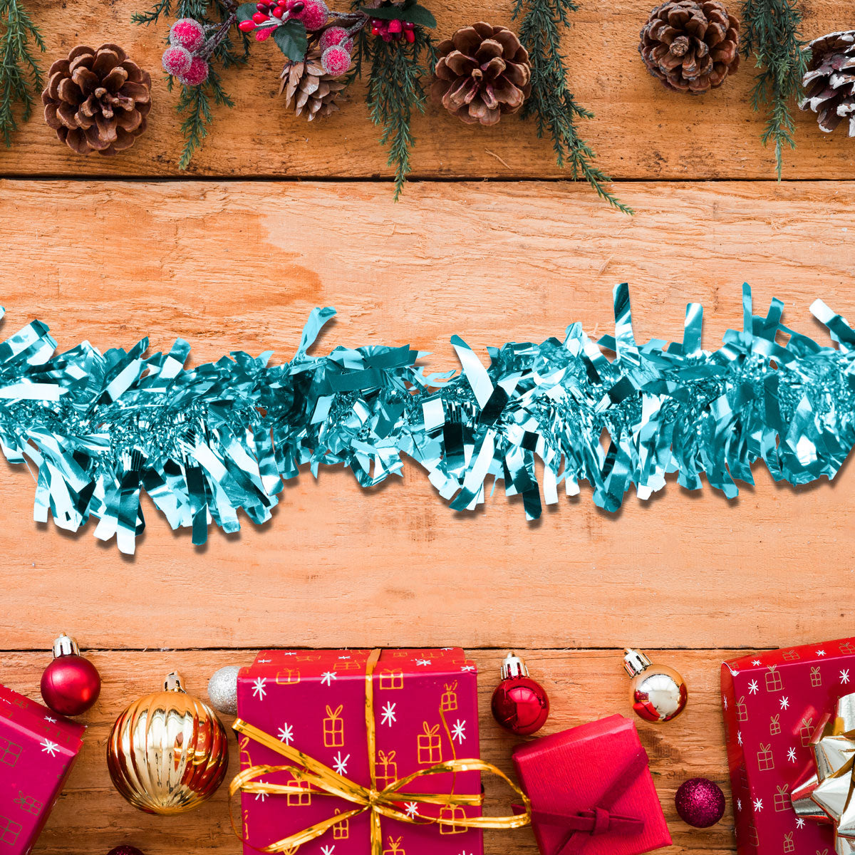 Guirnalda Navideña Brillante, Color Turquesa