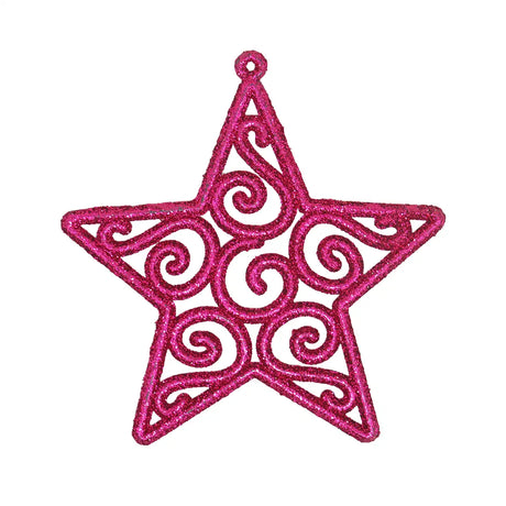 Ornamento Navideño en Forma de Estrella color Fucsia