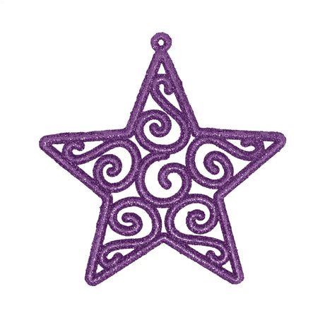 Ornamento Navideño en Forma de Estrella color Morado